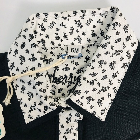 Sherry Cervi by Resistol Black and White Western Snap Button Down Shirt 6 Months - Picture 2 of 3